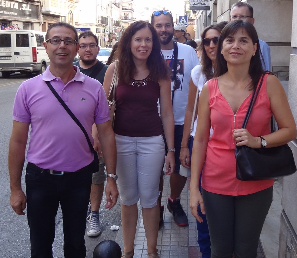 Antonio Jimnez with other participants walking on the streets
