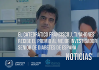 El catedrático Francisco J. Tinahones recibe el premio al mejor investigador senior de diabetes de España