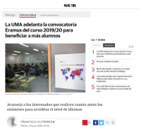 La UMA adelanta la convocatoria Erasmus del curso 2019/20 para beneficiar a más alumnos