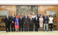 Audiencia de la Casa Real a una representación de la Junta Directiva de la Sociedad Geográfica Española