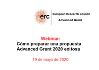 Taller on-line preparación propuestas convocatoria Advanced Grant 2020