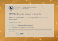 Jornada OTRI: Jornada: Proyectos Europeos en Consorcio