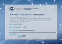Jornada OTRI: "Iniciación a la Transferencia (on line)"