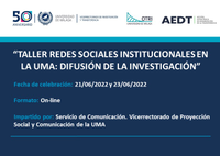Taller Redes Sociales Institucionales en la UMA: Difusión de la Investigación