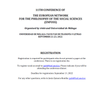 11TH CONFERENCE OF THE EUROPEAN NETWORK FOR THE PHILOSOPHY OF THE SOCIAL SCIENCES (ENPOSS)