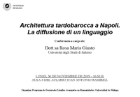CONFERENCIA: Architettura tardobarocca a Napoli. La diffusione di un linguaggio.