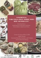 Conferencia “Table tells: what, where, when, how and who eats.”