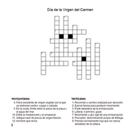 crucigrama virgen del Carmen