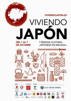 Cartel "Viviendo Japón" Primera Semana Cultural Japonesa en Málaga