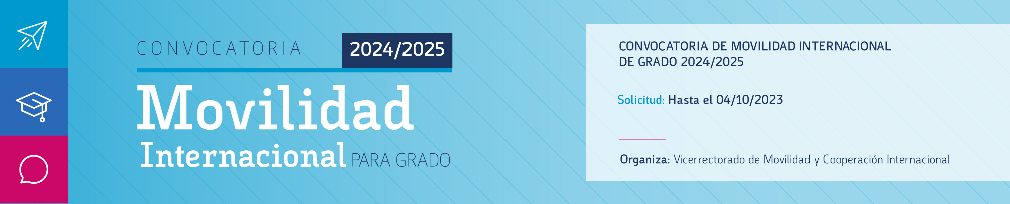 Convocatoria de Movilidad Internacional 24/25 para estudiantes de grado