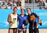 Los jugadores de balonmano playa de la Universidad de Málaga, campeones de europa universitarios