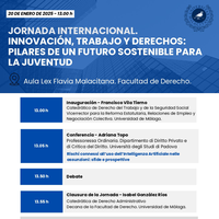 El Instituto JUVUMA y la Facultad de Derecho organizan una jornada internacional sobre innovación, trabajo y derechos de la juventud