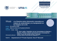 «La Directiva sobre información corporativa en materia de sostenibilidad y su transposición en los Estados de la UE»