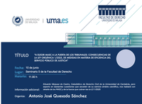 Seminario: “A elegir MASC a la puerta de los tribunales: Consecuencias de la Ley Orgánica 1/2025, de medidas en materia de eficiencia del Servicio Público de Justicia”