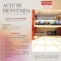Acto de bienvenida: estudiantes de nuevo ingreso