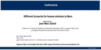Anuncio de conferencia: Different Scenarios for human missions to Mars