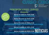 III Curso de extensión universitaria: Curso cero para el alumnado de la Facultad de Ciencias de la Salud