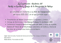 Acto de Inauguración del Máster en Igualdad y Género de la Universidad de Málaga