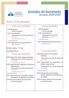 Jornadas de Bienvenida Curso 2024-2025