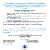 El Instituto JUVUMA organiza un nuevo seminario internacional sobre pensiones, empleo juvenil y género