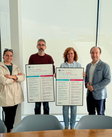 Visita del Defensor y la Defensora adjunta con la campaña "Conoce tus derechos"