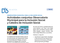 Actividades conjuntas Observatorio Municipal para la Inclusión Social y Cátedra de Inclusión Social (mayo 2023)