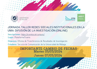 Jornada OTRI Online: Taller Redes Sociales Institucionales en la UMA: Difusión de la Investigación