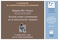 CICLO DE CONFERENCIAS CONMEMORATIVAS DE LITERATURA ESPAÑOLA 2016-2017