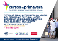 Curso TÉCNICAS PARA LA COMUNICACIÓN VERBAL DEL PATRIMONIO CULTURAL