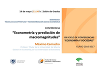 Ciclo "Economía y Sociedad" - Conferencia Máximo Camacho - 19 de mayo