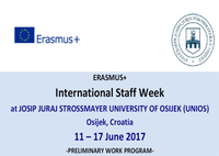 Erasmus+ International Staff Week at JOSIP JURAJ STROSSMAYER UNIVERSITY OF OSIJEK (UNIOS)
