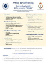 IV CICLO DE CONFERENCIAS "ECONOMÍA Y GESTIÓN DE LOS SERVICIOS PÚBLICOS"