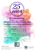 Programación del 25 aniversario de la Facultad durante el mes de marzo