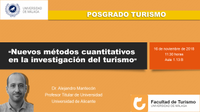 Nuevos métodos cuantitativos en la investigación del turismo