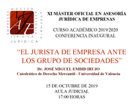 Conferencia inaugural - Máster en Asesoría Jurídica de Empresas