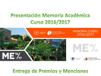 Acto de presentación de la Memoria Académica del Curso 2016/2017, 5 de diciembre de 2019.