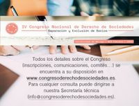 IV edición del Congreso Nacional de Derecho de Sociedades: Separación y Exclusión de Socios