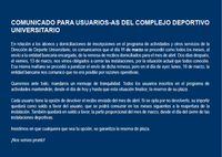 TE SEGUIMOS ATENDIENDO TELEMÁTICAMENTE EN deportes@uma.es, administraciondeportes@uma.es, saluddeportes@uma.es, competiciones@uma.es