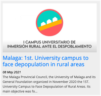 La Red Europea EUniverCities se hace eco del I Campus Universitario de Inmersión Rural ante el Despoblamiento