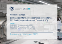 Seminarios informativos sobre las convocatorias 2022 del European Research Council (ERC).
