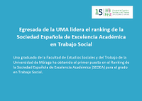 Egresada de la UMA lidera el ranking de la Sociedad Española de Excelencia Académica en Trabajo Social