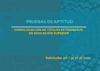 Pruebas de Aptitud. Homologación. Curso 21/22