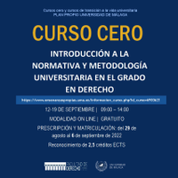 CURSO 0 - Introducción a la normativa y metodología universitaria en el Grado en Derecho