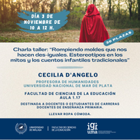 Charla taller “Rompiendo moldes que nos hacen des-iguales. Estereotipos en los mitos y los cuentos infantiles tradicionales”