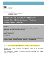 Actividad de Orientación profesional: 12 abril, 16.30 h. Sala María Zambrano. Facultad de Filosofía y Letras