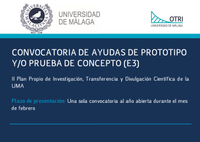 Convocatoria: Ayudas de Prototipo del Plan Propio de Investigación, Transferencia y Divulgación Científica de la UMA
