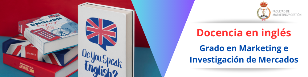 Banner sobre docencia en inglés en el grado de Marketing