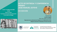 Cartel Acto de Entrega y Conferencia XIII Premio José Manuel Esteve