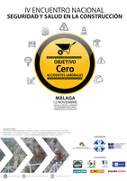 Cartel encuentro seguridad construcción