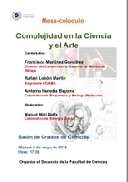 Imagen cartel coloquio complejidad ciencia arte